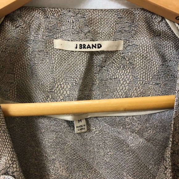 J Brand Metallic silk & leather sleeveless kimono - Picture 6 of 11